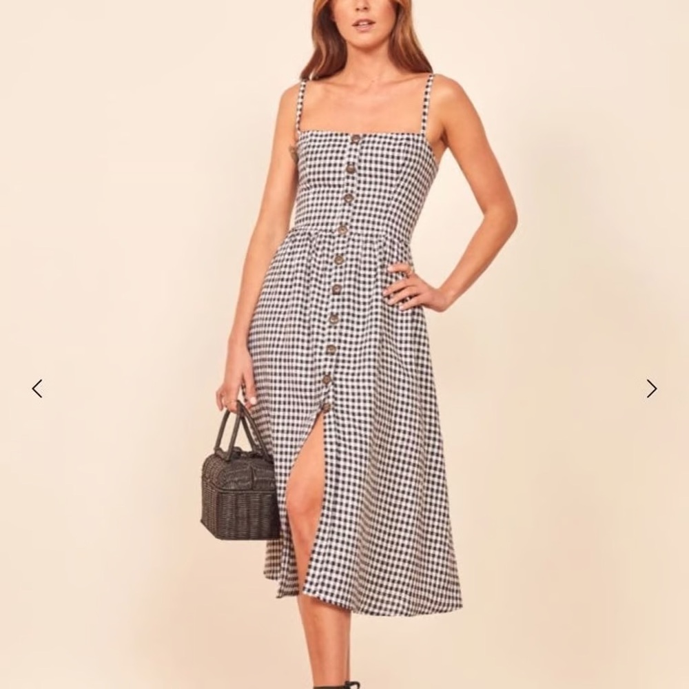 Gingham Black and White Sun Dress - Tori Dress by Reformation